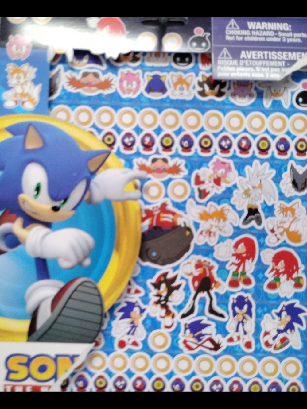 Sonic Themed Blue Party Sticker Pack